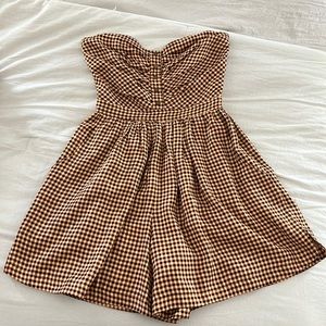 Rachel Comey silk Plaid Strapless Romper size XS